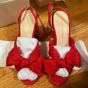 Loeffler Randall Women's Camellia Bow Heel, Red, Size 7